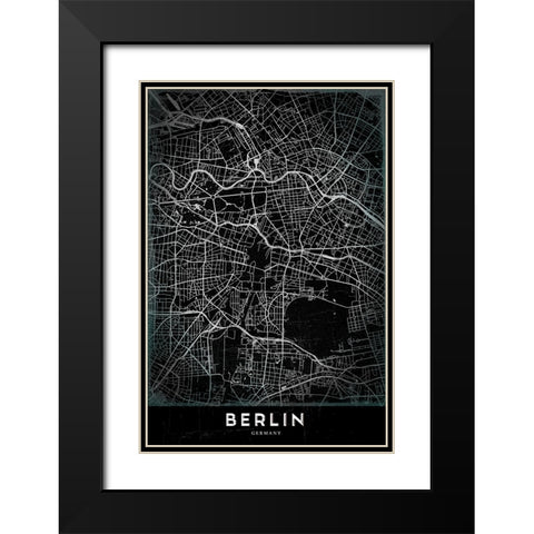 Berlin Black Modern Wood Framed Art Print with Double Matting by StudioSix