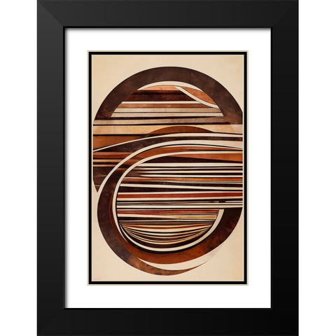 Curved Wood Black Modern Wood Framed Art Print with Double Matting by Treechild