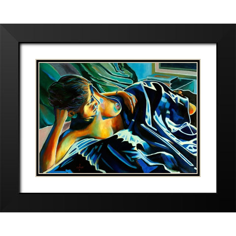 Blue Velvet - 09-07-22 Black Modern Wood Framed Art Print with Double Matting by Akkers, Corne