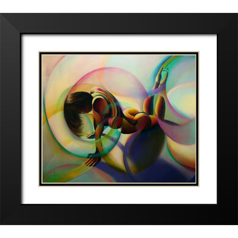 Roundism - 02-12-14 Black Modern Wood Framed Art Print with Double Matting by Akkers, Corne