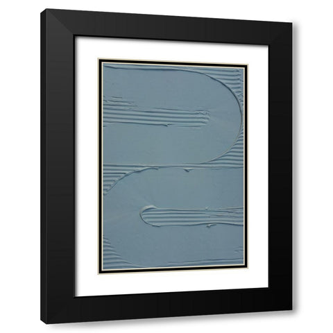 Mud Texture 12 Blue Black Modern Wood Framed Art Print with Double Matting by Pictufy Studio III