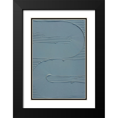 Mud Texture 12 Blue Black Modern Wood Framed Art Print with Double Matting by Pictufy Studio III