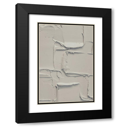 Mud Texture 13 Beige Black Modern Wood Framed Art Print with Double Matting by Pictufy Studio III