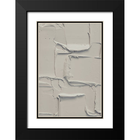 Mud Texture 13 Beige Black Modern Wood Framed Art Print with Double Matting by Pictufy Studio III