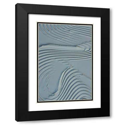 Mud Texture 15 Blue Black Modern Wood Framed Art Print with Double Matting by Pictufy Studio III