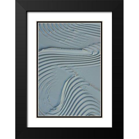 Mud Texture 15 Blue Black Modern Wood Framed Art Print with Double Matting by Pictufy Studio III