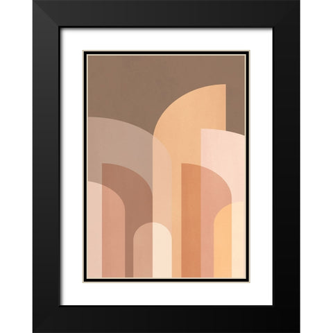 Retro Geometric II Black Modern Wood Framed Art Print with Double Matting by Pienaar, Kathrin