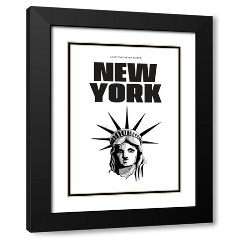 New York - New York Black Modern Wood Framed Art Print with Double Matting by Castillo, Valeria
