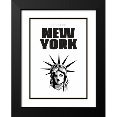 New York - New York Black Modern Wood Framed Art Print with Double Matting by Castillo, Valeria