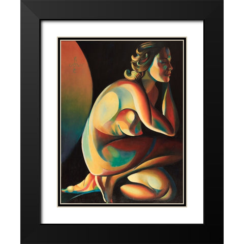 Roundism - 10-02-22 Black Modern Wood Framed Art Print with Double Matting by Akkers, Corne