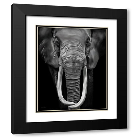 Loxodonta Black Modern Wood Framed Art Print with Double Matting by Amihere, Lord