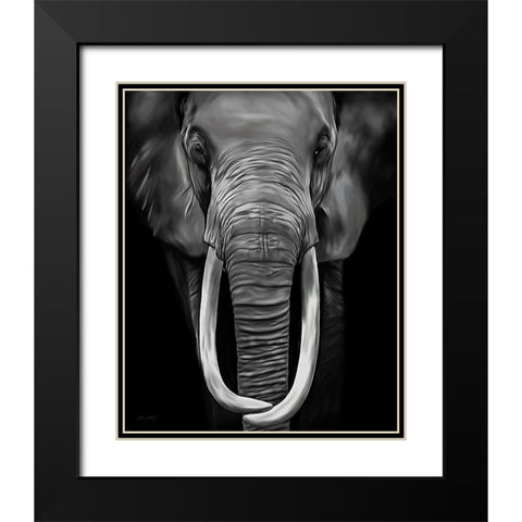 Loxodonta Black Modern Wood Framed Art Print with Double Matting by Amihere, Lord