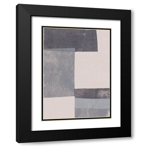 Gray Blocks #1 Black Modern Wood Framed Art Print with Double Matting by Galitsyna, Alisa