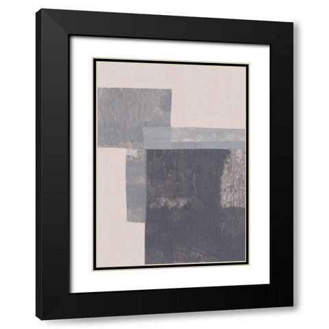 Gray Blocks #2 Black Modern Wood Framed Art Print with Double Matting by Galitsyna, Alisa