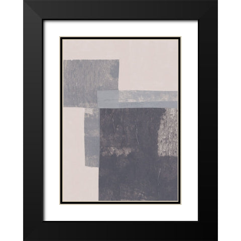 Gray Blocks #2 Black Modern Wood Framed Art Print with Double Matting by Galitsyna, Alisa