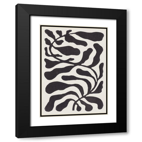 One Hundred-Leaved Plant #21 / Lino Print Black Modern Wood Framed Art Print with Double Matting by Galitsyna, Alisa