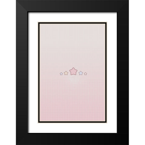 Pink Star Black Modern Wood Framed Art Print with Double Matting by Thai, Xuan