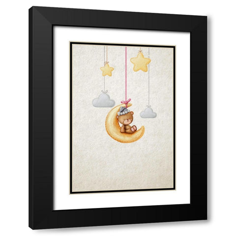 Dreamy Teddy Black Modern Wood Framed Art Print with Double Matting by Thai, Xuan
