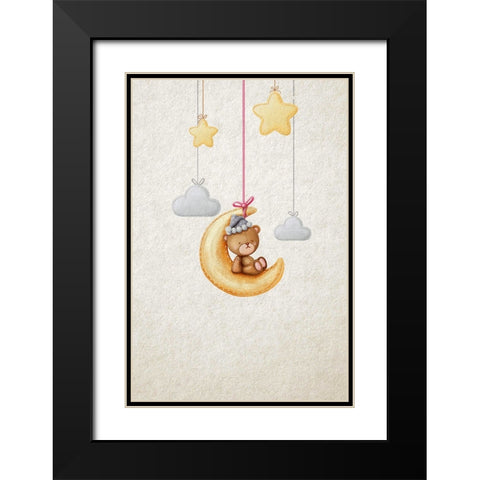 Dreamy Teddy Black Modern Wood Framed Art Print with Double Matting by Thai, Xuan