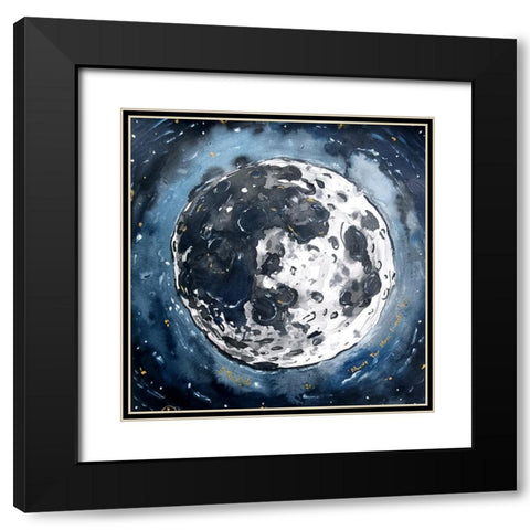 Above the stars I met you Black Modern Wood Framed Art Print with Double Matting by Belickiene, Julija