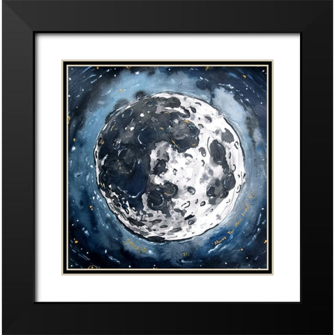Above the stars I met you Black Modern Wood Framed Art Print with Double Matting by Belickiene, Julija