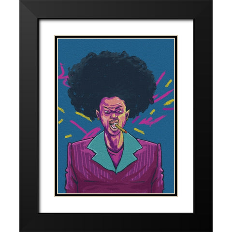 regular joe Black Modern Wood Framed Art Print with Double Matting by msonthe, Joshua