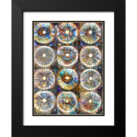 Omage to Kandinsky and Klimt Black Modern Wood Framed Art Print with Double Matting by Day, Ruth