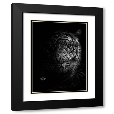 The Tiger Black Modern Wood Framed Art Print with Double Matting by Oladapo, Ojenike