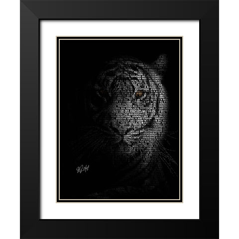 The Tiger Black Modern Wood Framed Art Print with Double Matting by Oladapo, Ojenike