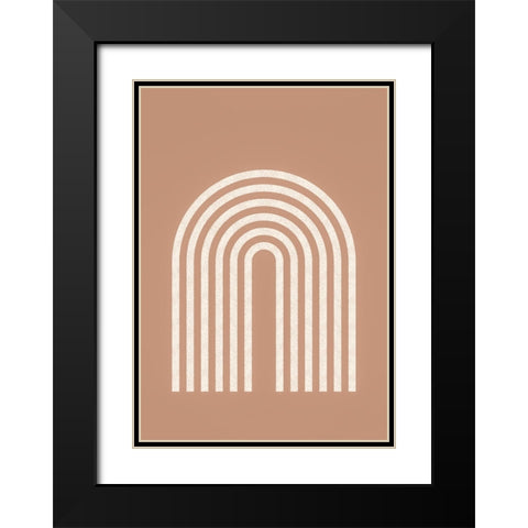 Rainbow lines Black Modern Wood Framed Art Print with Double Matting by Pienaar, Kathrin