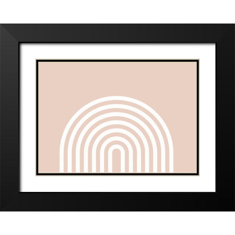 Peach Rainbow Black Modern Wood Framed Art Print with Double Matting by Pienaar, Kathrin