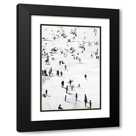 Beach Silhouettes Black Modern Wood Framed Art Print with Double Matting by Pienaar, Kathrin