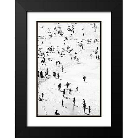 Beach Silhouettes Black Modern Wood Framed Art Print with Double Matting by Pienaar, Kathrin