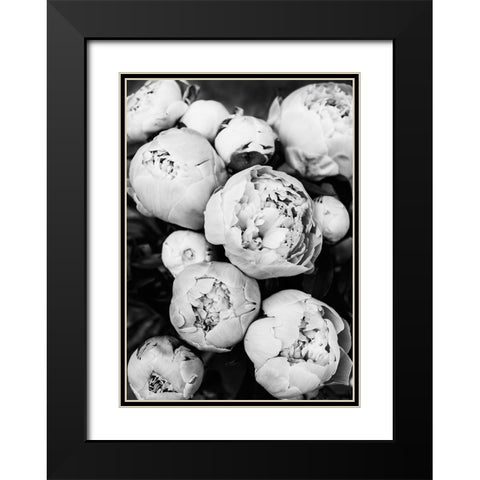 Peonies Black Modern Wood Framed Art Print with Double Matting by Pienaar, Kathrin