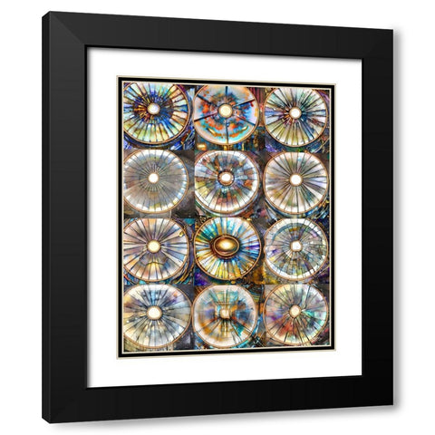 Omage to Kandinsky and Klimt Black Modern Wood Framed Art Print with Double Matting by Day, Ruth