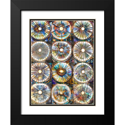 Omage to Kandinsky and Klimt Black Modern Wood Framed Art Print with Double Matting by Day, Ruth