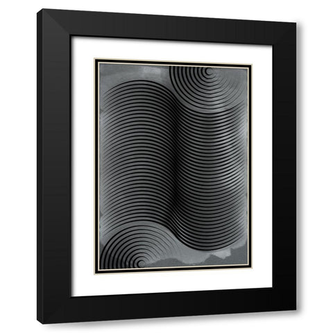 Last waves Black Modern Wood Framed Art Print with Double Matting by Elmoudden, Omar