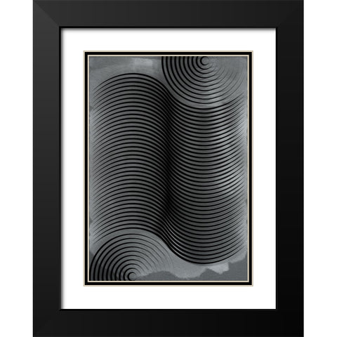 Last waves Black Modern Wood Framed Art Print with Double Matting by Elmoudden, Omar