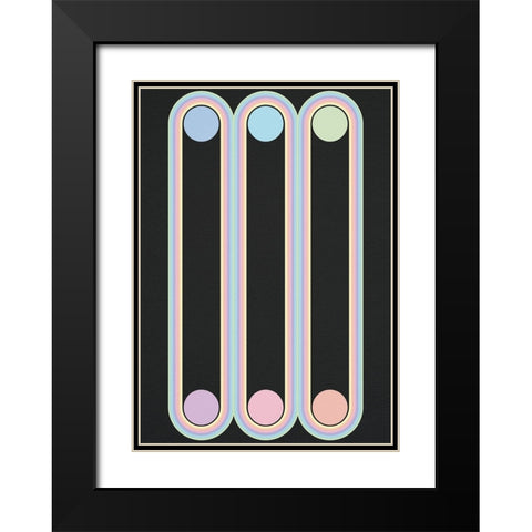 Elastic heart Black Modern Wood Framed Art Print with Double Matting by Elmoudden, Omar