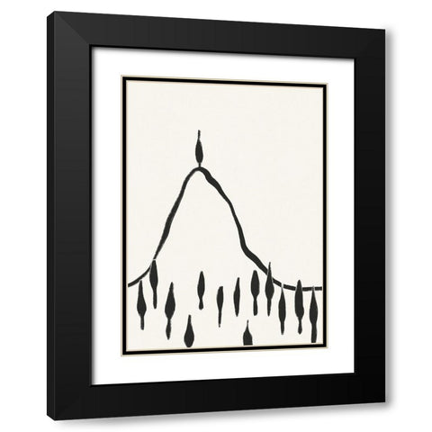 Minimal Line Landscape #2 Black Modern Wood Framed Art Print with Double Matting by Galitsyna, Alisa