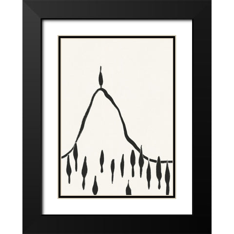 Minimal Line Landscape #2 Black Modern Wood Framed Art Print with Double Matting by Galitsyna, Alisa