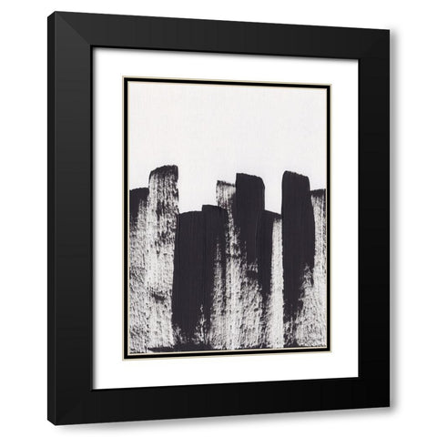 Bold Brush Strokes Black Modern Wood Framed Art Print with Double Matting by Galitsyna, Alisa
