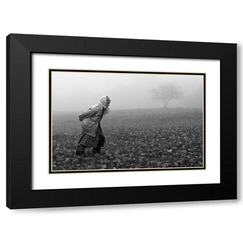 Autumn Black Modern Wood Framed Art Print with Double Matting by Kruk, Przemyslaw