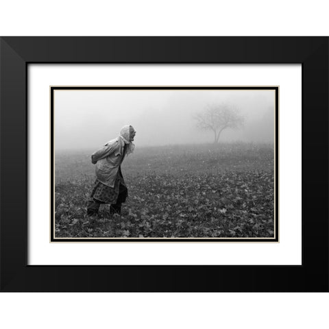 Autumn Black Modern Wood Framed Art Print with Double Matting by Kruk, Przemyslaw