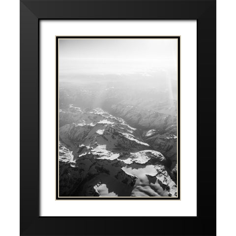 Alps in Black and White Black Modern Wood Framed Art Print with Double Matting by Zwart, Raisa