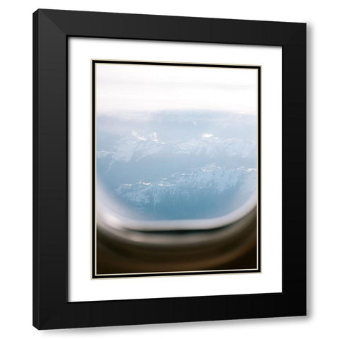 Plane Window View Black Modern Wood Framed Art Print with Double Matting by Zwart, Raisa