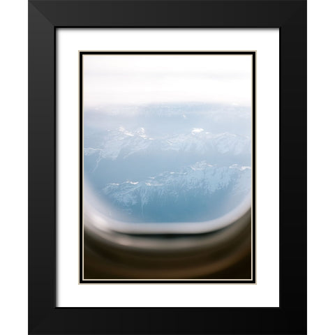 Plane Window View Black Modern Wood Framed Art Print with Double Matting by Zwart, Raisa