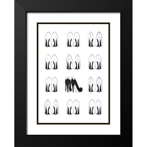 Heels Black Modern Wood Framed Art Print with Double Matting by Martina