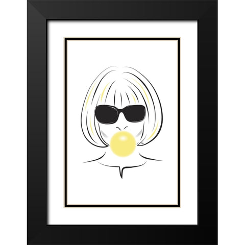 Anna Black Modern Wood Framed Art Print with Double Matting by Martina