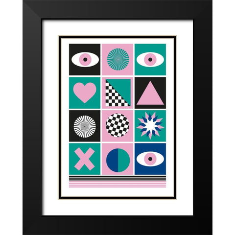 Geometric III Black Modern Wood Framed Art Print with Double Matting by Ortiz, Sergio